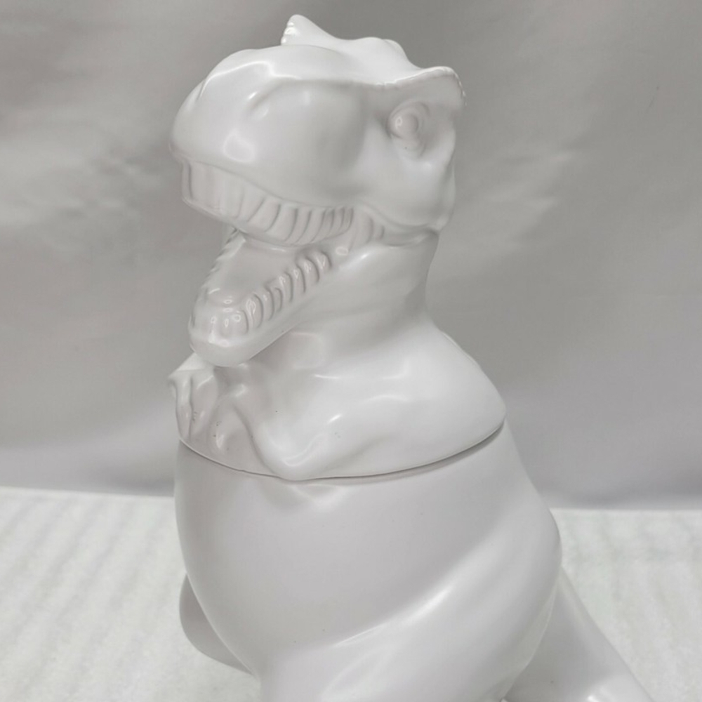 Whimsical White T-Rex Dinosaur Cookie Jar Retired from Target 🦕💗